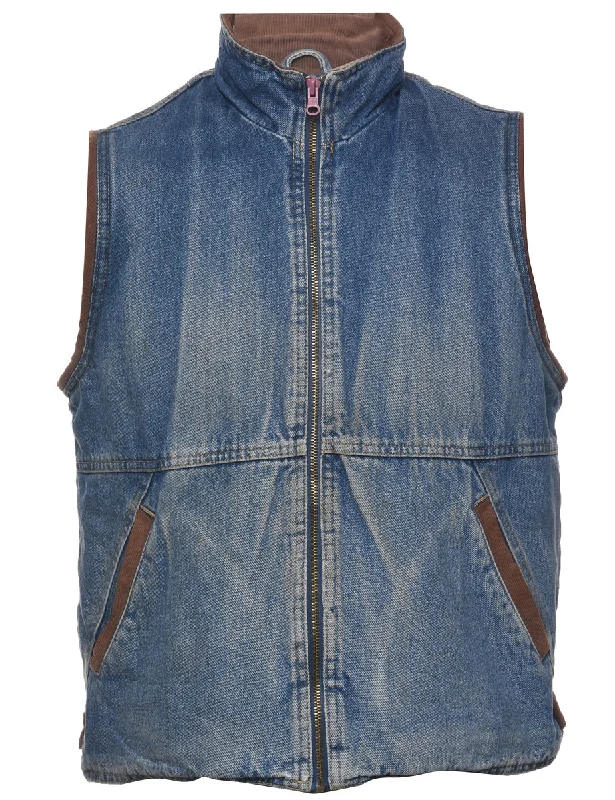 Effortless Gear Wrangler Shearling Denim Vest - S