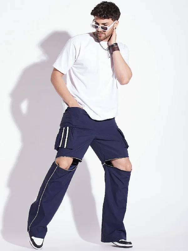 Outdoor Outfits Navy Detachable Baggy Trackpant