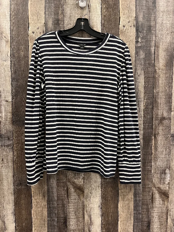 Urban Outfits Top Long Sleeve By Ann Taylor In Striped Pattern, Size: L