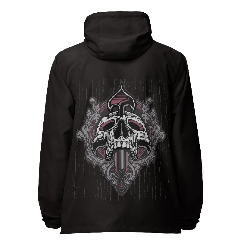 Premium Outerwear Skull Lightweight Zip Up Windbreaker For Men