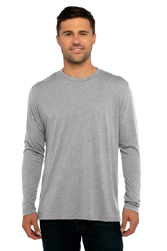 Comfortable Shirts Next Level Mens Jersey Long Sleeve Crewneck T-Shirt - Heather Grey