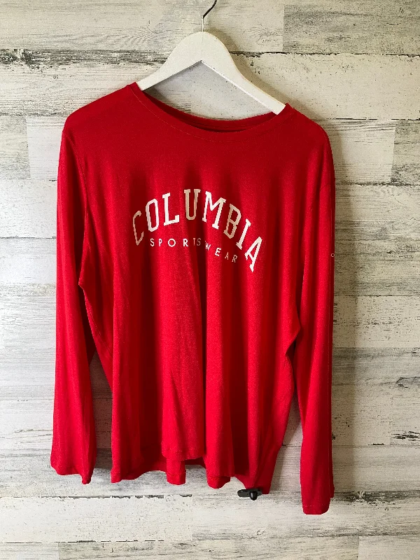 Casual Essentials Top Long Sleeve By Columbia In Red, Size: 1x