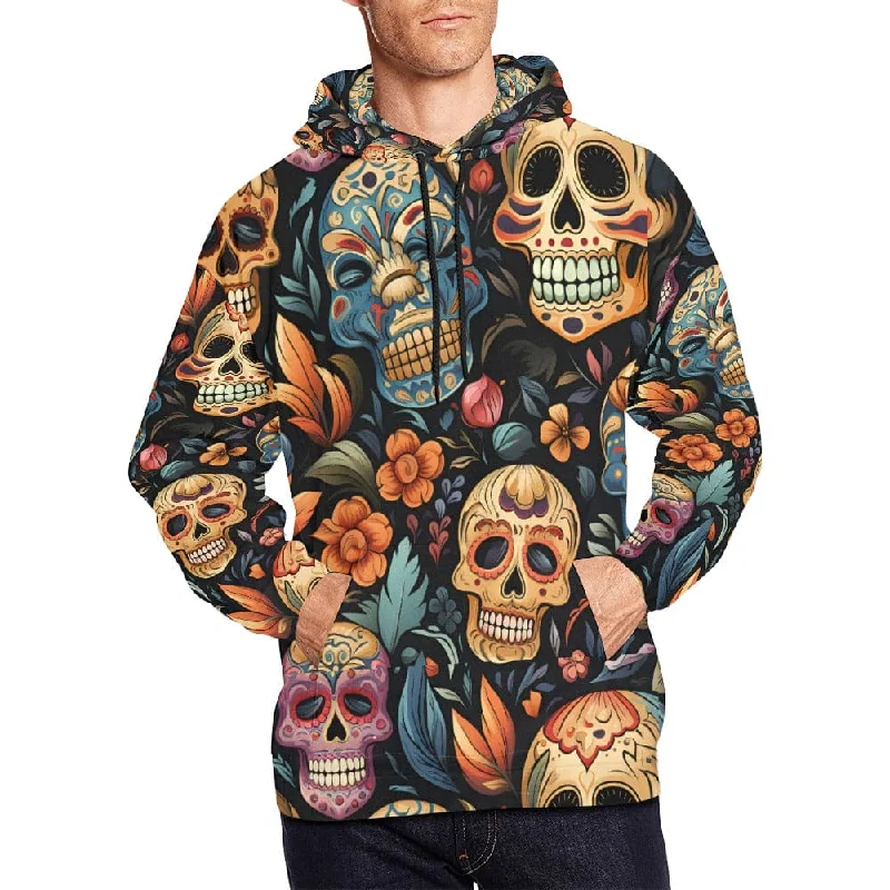 Flexible Styles Men's Skulls All Over Print Hoodie