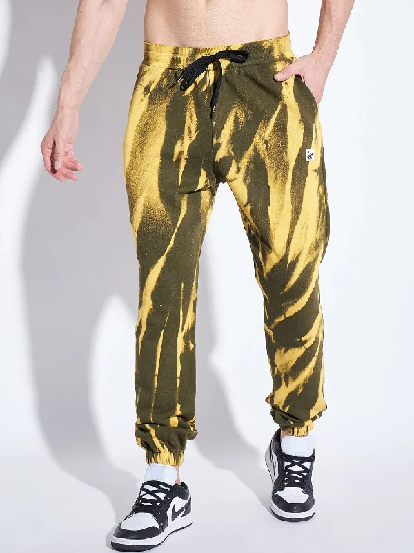 Practical Looks Olive & Yellow Tie Dye Joggers