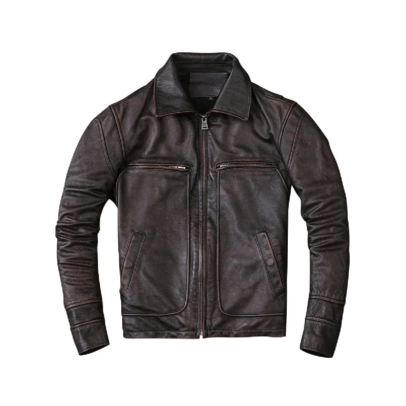 Casual Sweaters Vintage Leather Jacket