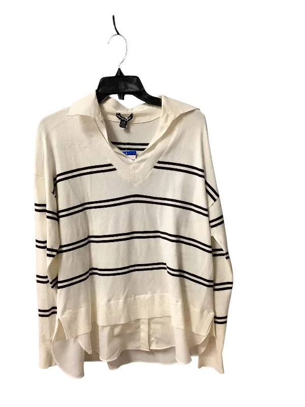 Cozy Essentials Top Long Sleeve By Hilary Radley In Striped Pattern, Size: L