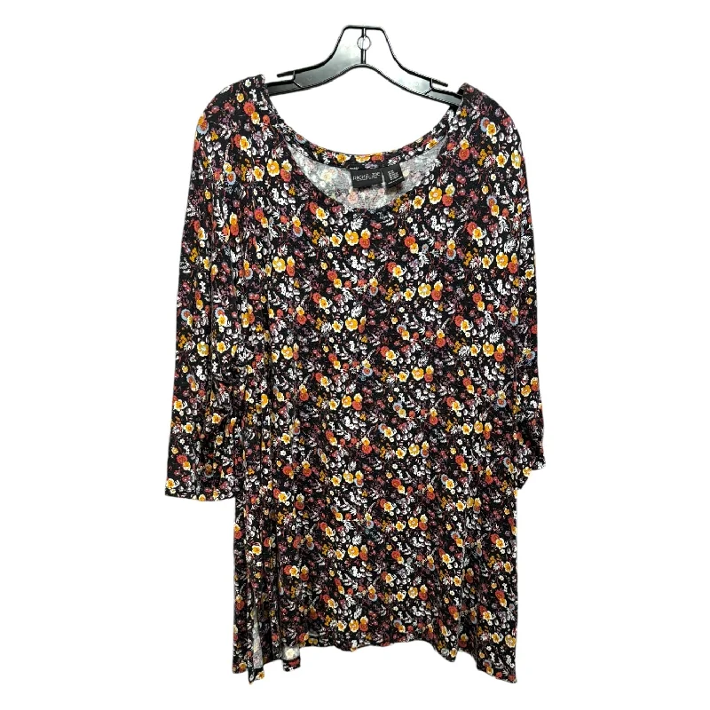 Everyday Jackets Top 3/4 Sleeve By Rachel Zoe In Floral Print, Size: 3x