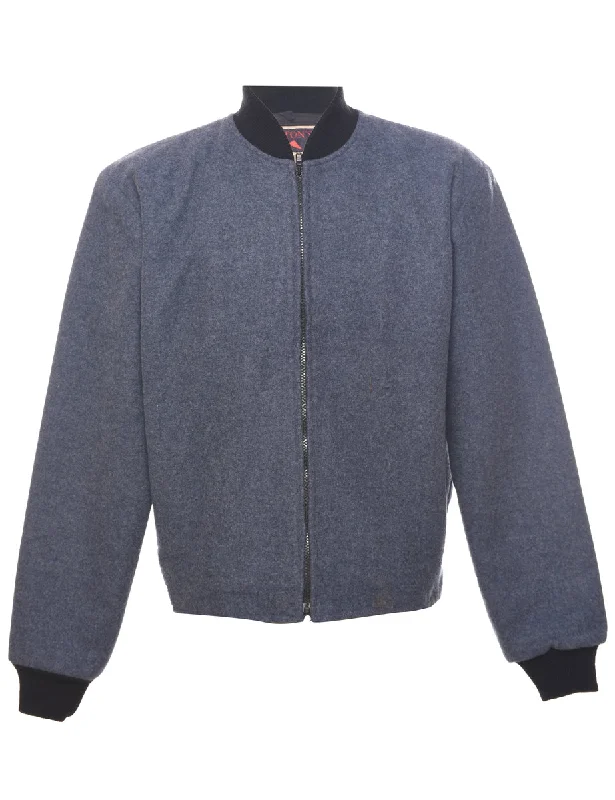 Sporty Jackets Navy Wool Jacket - L