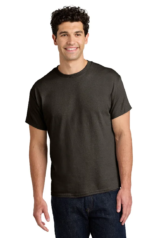 Relaxed Looks Gildan Mens Short Sleeve Crewneck T-Shirt - Dark Chocolate Brown