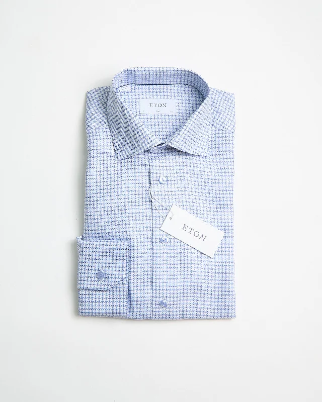 Trendy Styles Light Blue King Twill Check Slim Shirt