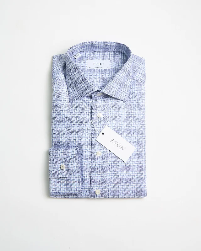 Active Essentials Blue King Twill Check Contemporary Shirt