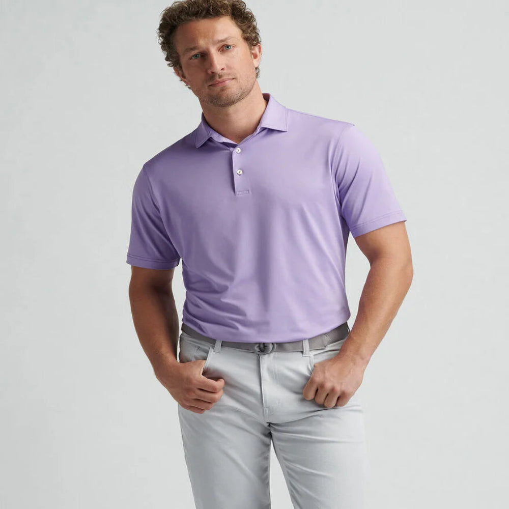 Modern Casuals Peter Millar Men's Solid Performance Jersey Polo Shirt - Ultra Violet