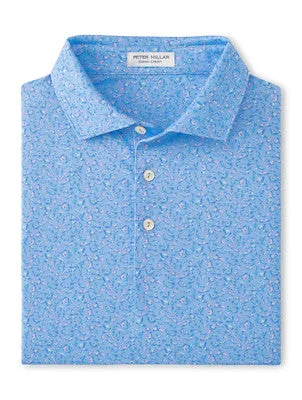 Comfortable Shirts Peter Millar Men's Macaw Performance Jersey Polo Shirt - Cottage Blue