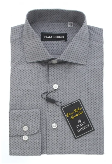 Street Casuals Grey Patterned Sport Fit Dress Shirt