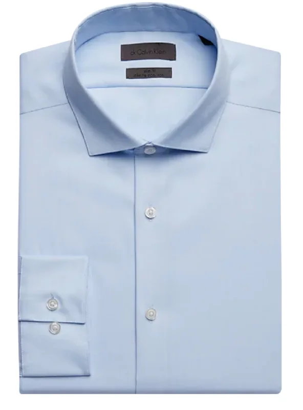 Athletic Gear Light Blue Slim Fit Dress Shirts