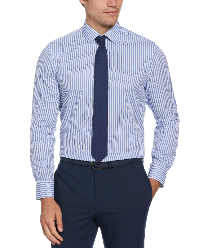 All-Season Outfits Slim Fit Total Stretch Striped Print Dress Shirt