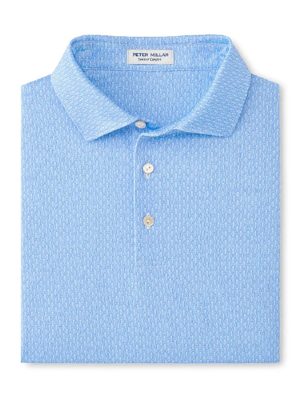 Sporty Trends Peter Millar Men's Shake It Up Performance Jersey Polo Shirt - Cottage Blue