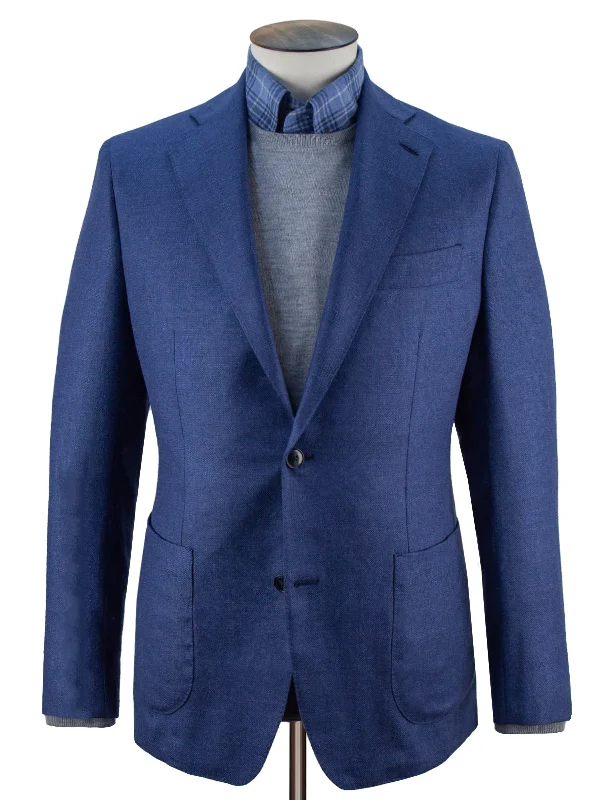 Trendy Styles Adria Blazer - Indigo Silk & Wool Basketweave