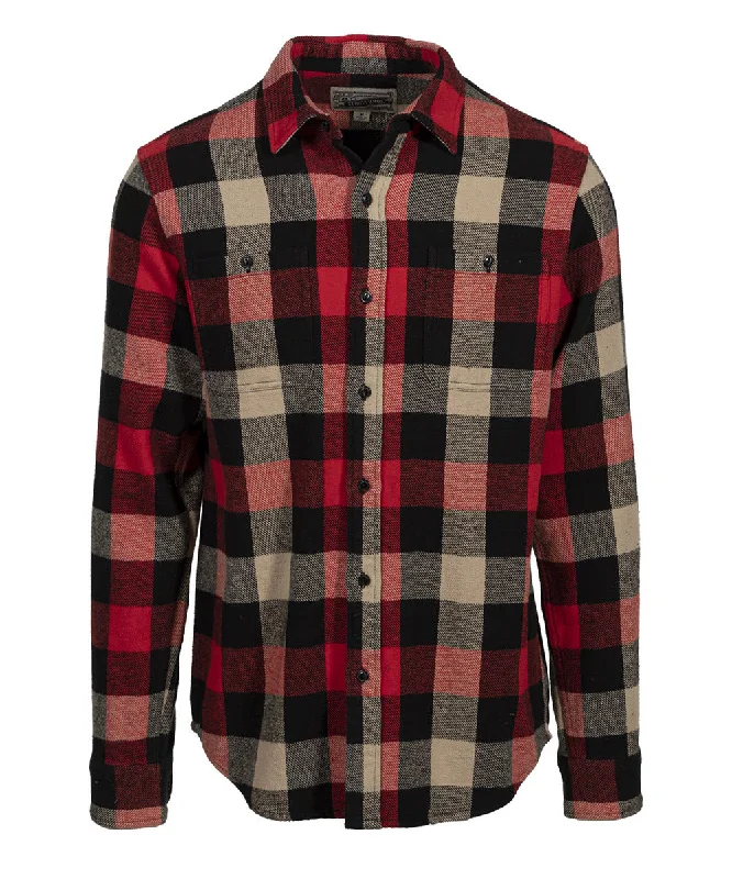 All-Season Outfits Schott NYC Men's Plaid Flannel Shirt - Black/Red