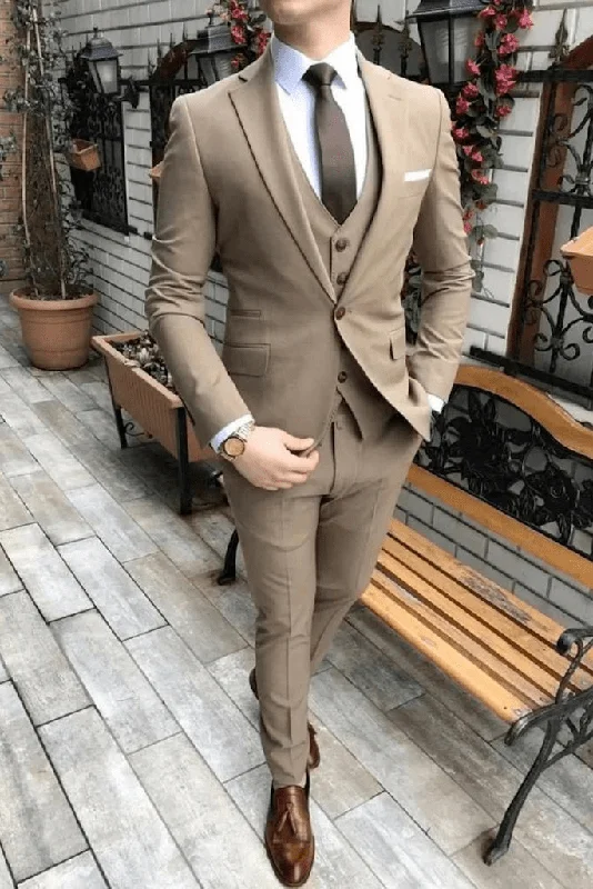 Comfy Suits Brown three piece suit for men