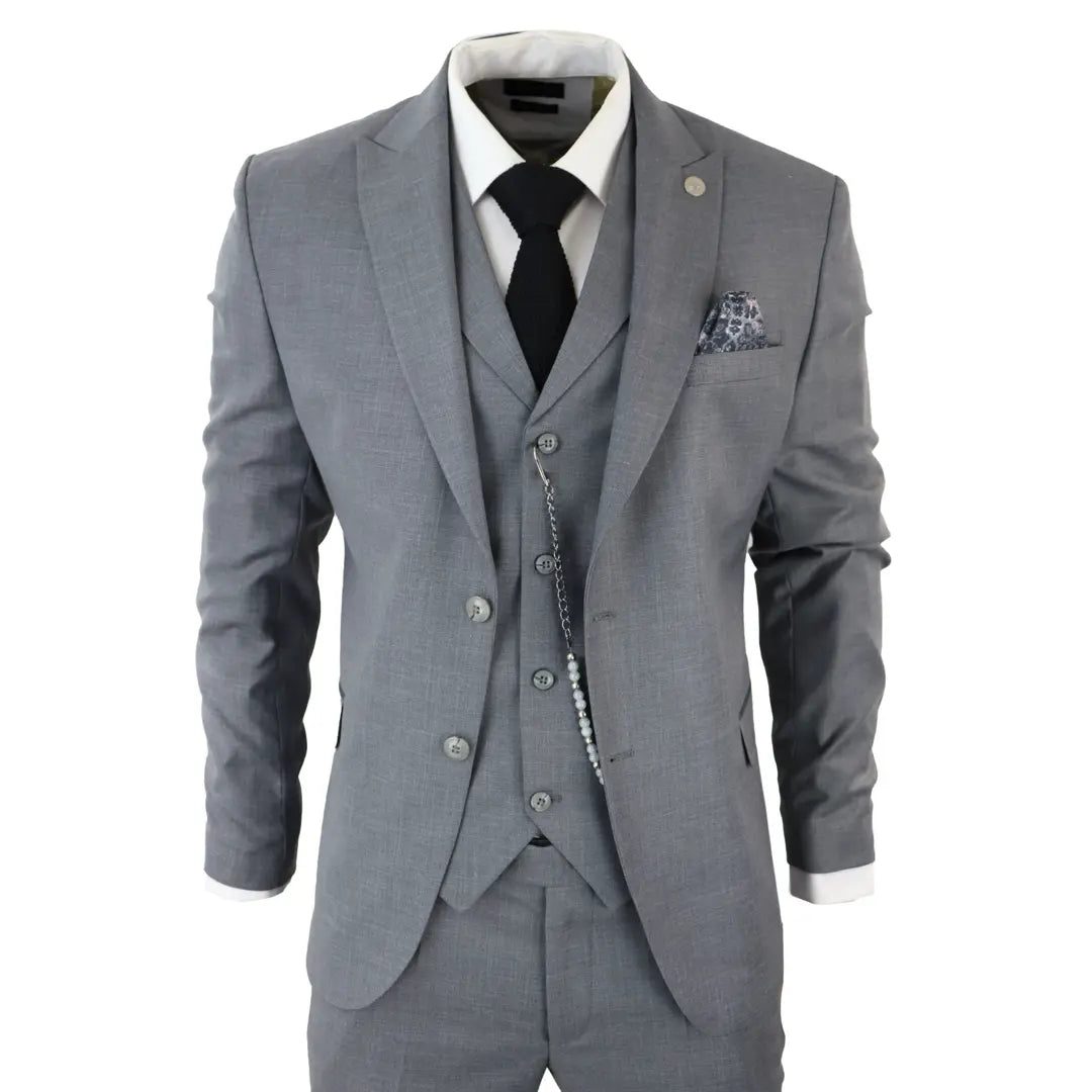 Lightwear Options James - Men's 3 Piece Grey Classic Suit