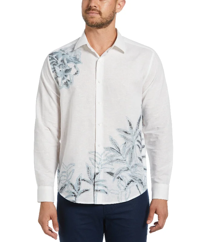 Cool Gear Linen Blend Reverse Asymmetric Placement Print Shirt