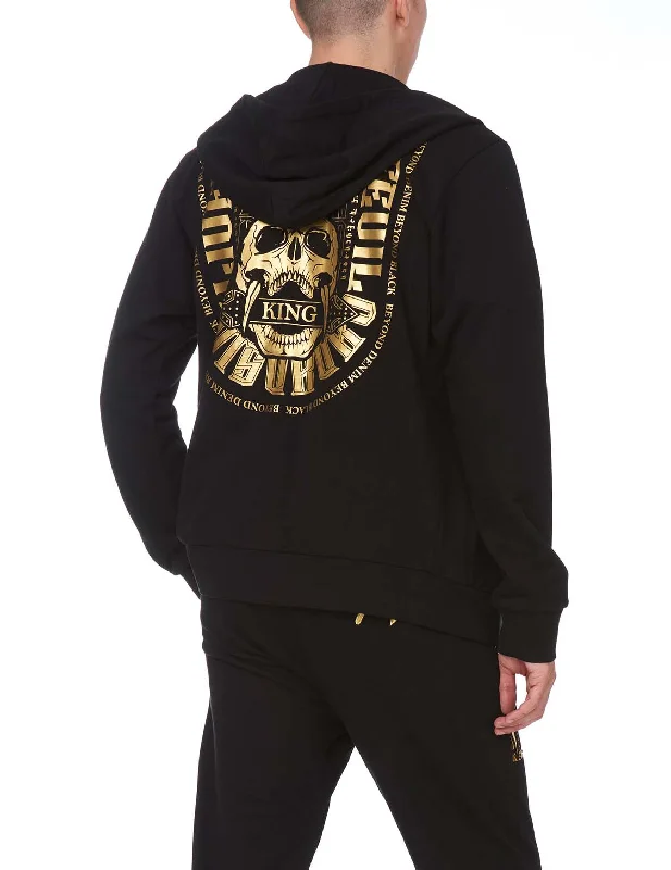 Urban Wear Heraldry Printed Zip-up Hoodie