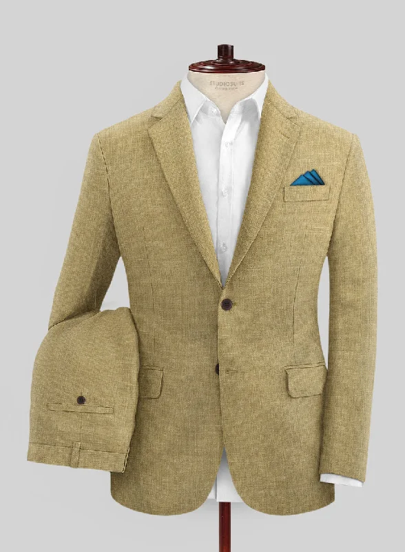 Timeless Apparel British Khaki Linen Suit