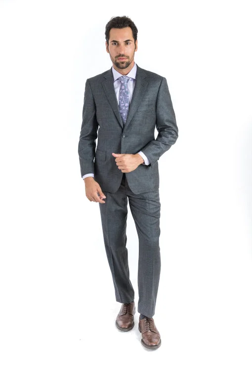 All-Season Outfits Classic Fit Grey Microbox Two Piece Suit ST-19FW5