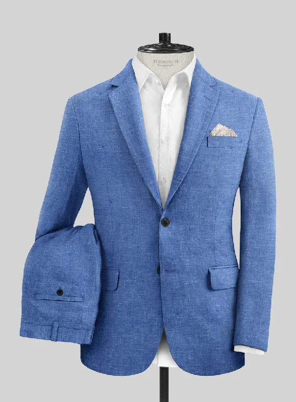 Sporty Wardrobe Italian Linen Smoked Blue Suit