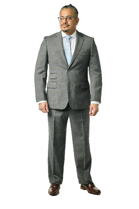 Outdoor Gear Classic Fit Grey Check Two Piece Suit ST-20FW9