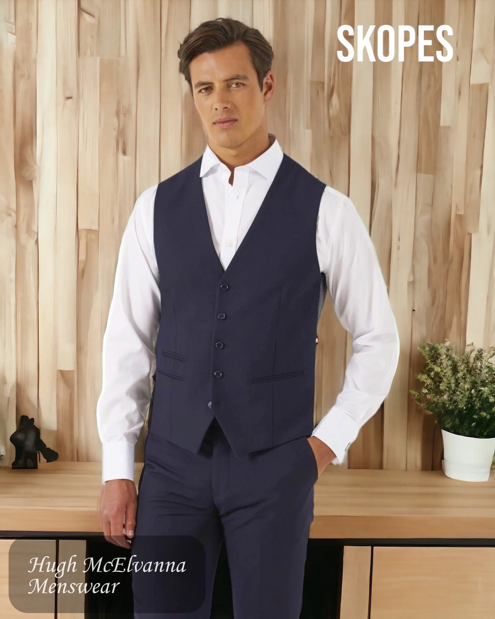 Soft Layers Men's Skopes MADRID Navy Waistcoat Style: MM1253