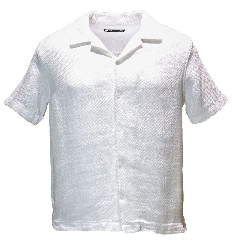 Simple Comfort White Jacqaurd Resort Shirt White