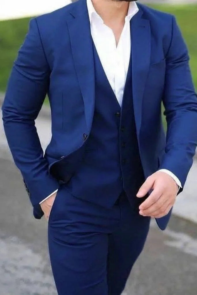 Smart Looks Royal Blue Three Piece Suit For Men Suit Premium Suit Wedding Formal Suit Casual Suit Blue Gift For Him