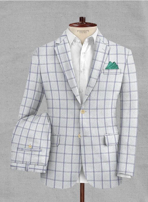 Athletic Gear Solbiati White Checks Seersucker Suit