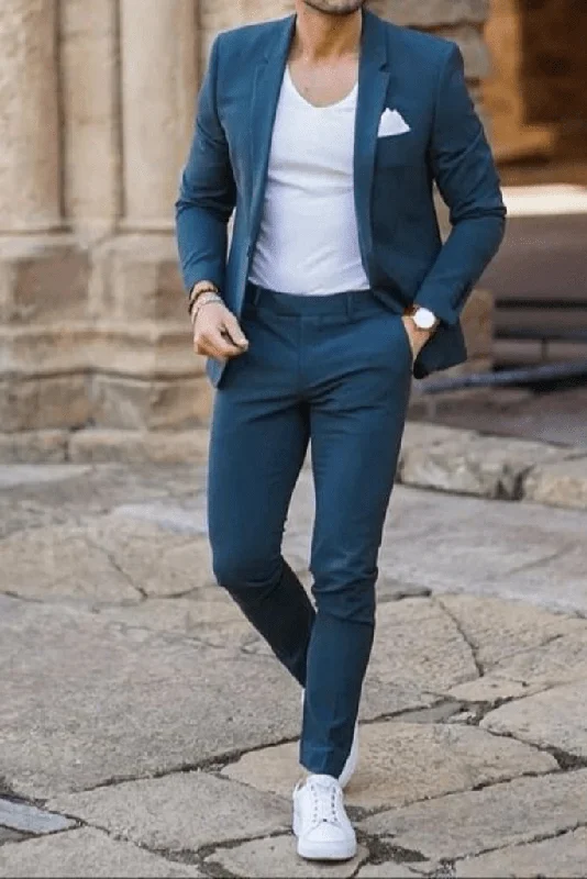 Cozy Basics Men two piece blue formal suit