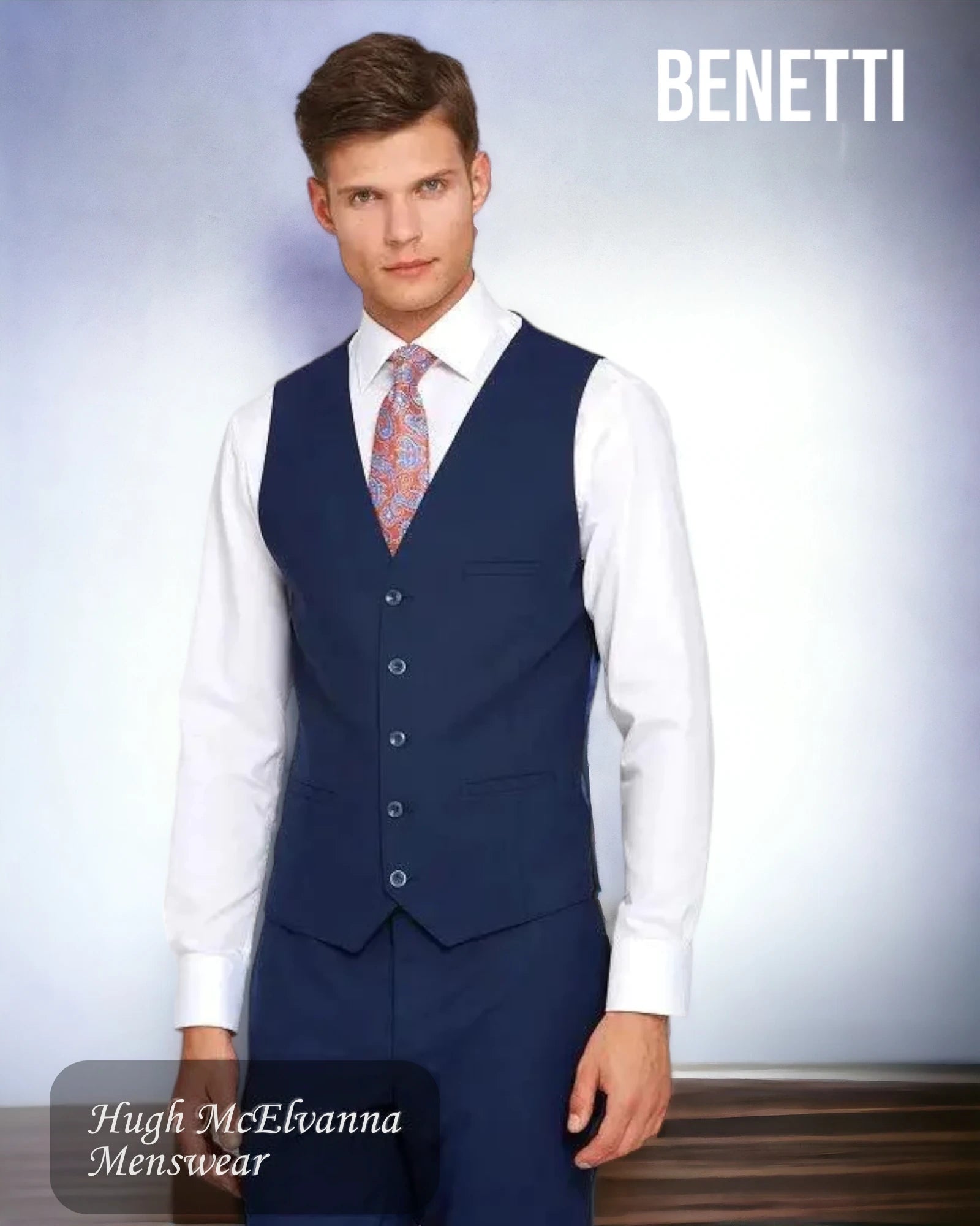 Active Essentials Men's Jonny Navy Waistcoat by Benetti