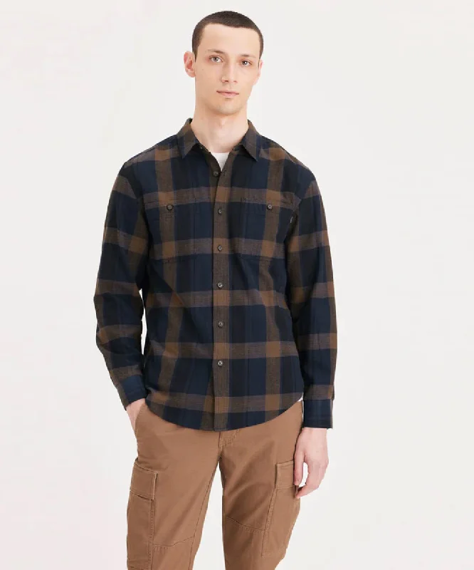 Cozy Pants Dockers Men's Flannel Shirt - Navy Plaid