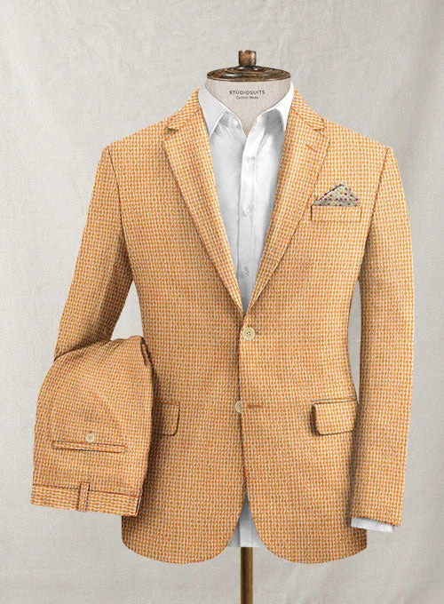 Urban Essentials Scabal Gingham Orange Seersucker Suit