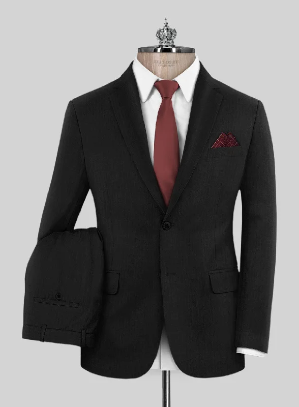 Practical Looks Bristol Black Herringbone Suit