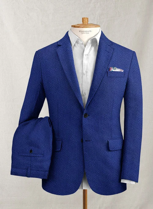 Warm Outerwear Solbiati Indigo Blue Seersucker Suit