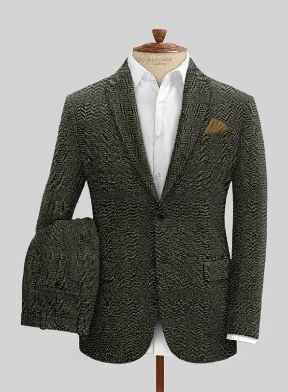 Cool Gear Vintage Flat Green Herringbone Tweed Suit