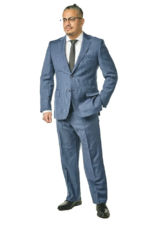 Versatile Outfits Classic Fit Blue Check Two Piece Suit ST-20FW3