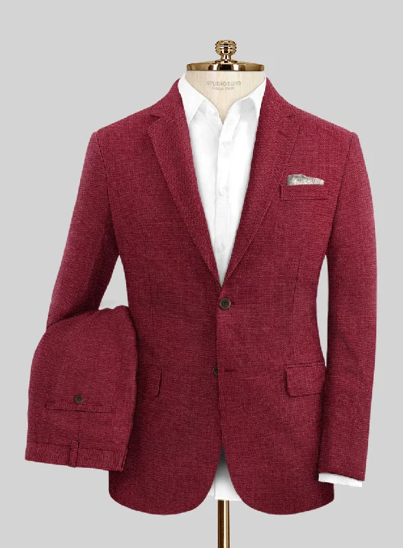 Cool Streetwear Moscow Maroon Linen Suit