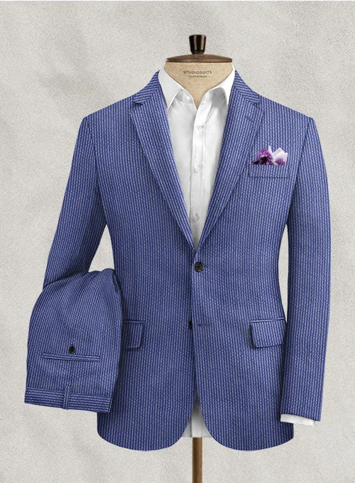 Urban Style Solbiati Azure Blue Seersucker Suit