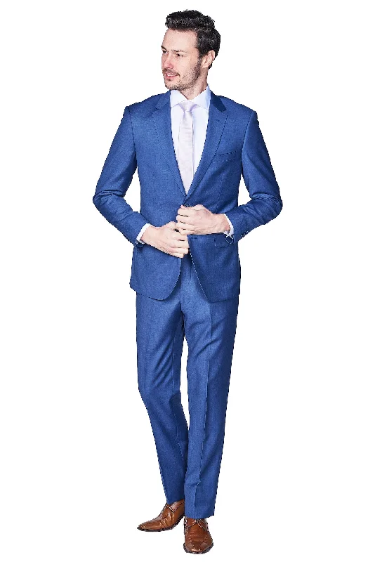 Trendy Basics Slim Fit Royal Blue Sharkskin Two Piece Suit GB-Royal-Blue