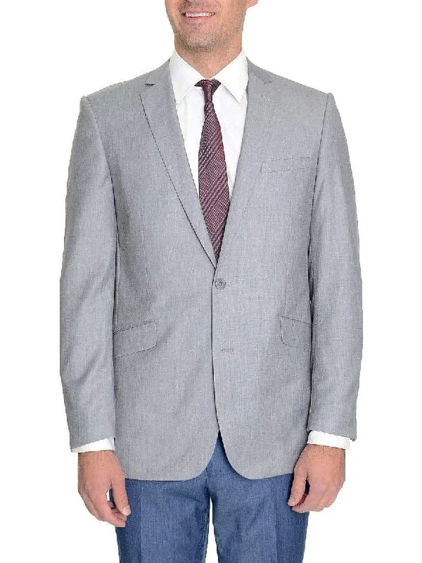 Sporty Trends Raphael Mens Slim Fit Light Gray Two Button Blazer Suit Jacket