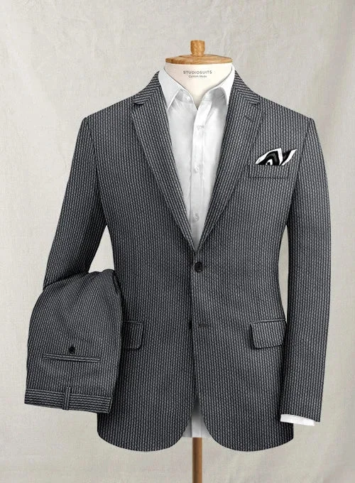 Modern Casuals Solbiati Gray Blue Seersucker Suit