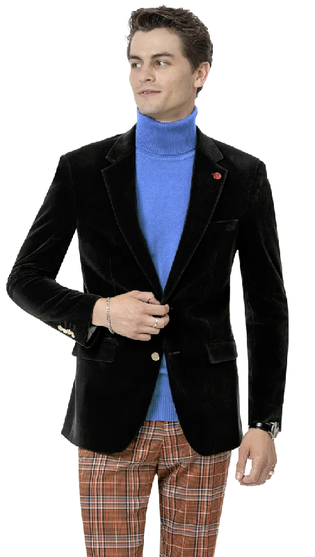 Casual Essentials Kent & Park J134 Velvet Slim Fit Blazer Black