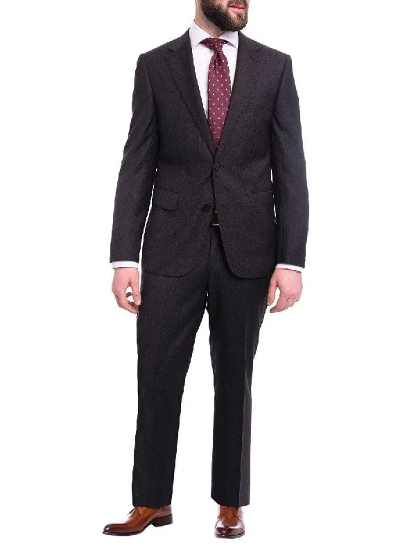 Urban Wear Napoli Modern Fit Solid Charcoal Gray Half Canvassed Wool Cashmere Blend Sportcoat